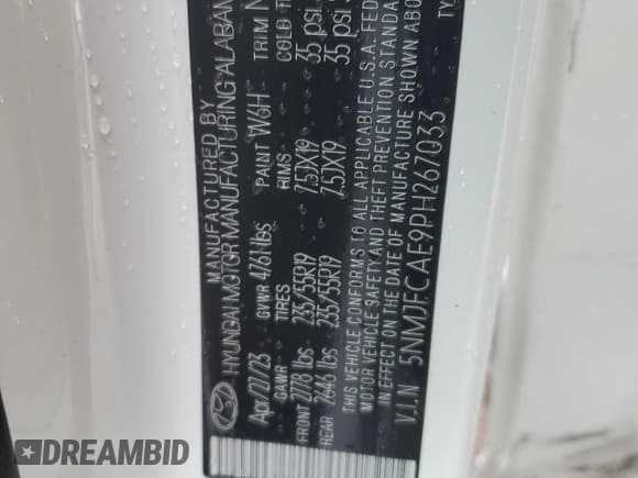 ✅ 2023 Hyundai Tucson SEL • VIN: 5NMJFCAE9PH267033 • Lot: 72820424. Wystawiony na Copart z przebiegiem 15 168 mil. Bezpłatny archiwum sprzedaży aukcyjnych z USA i szczegółowy raport historii pojazdu na DreamBid. Zdjęcie 15.