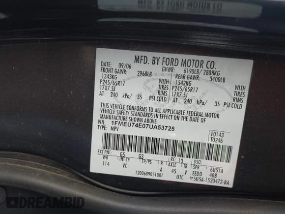 ✅ 2007 Ford Explorer Eddie Bauer • VIN: 1FMEU74E07UA53725 • Lot: 43582497. Wystawiony na IAAI z przebiegiem 164 135 mil. Bezpłatny archiwum sprzedaży aukcyjnych z USA i szczegółowy raport historii pojazdu na DreamBid. Zdjęcie 9.