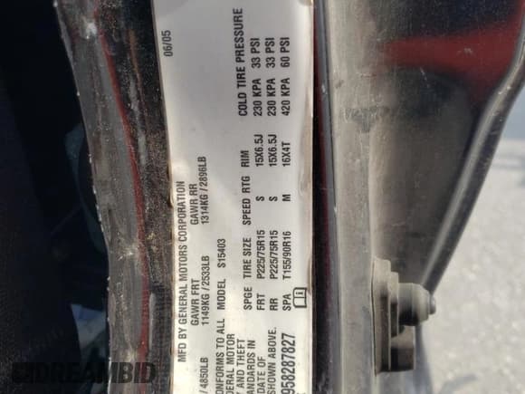 ✅ 2005 Chevrolet Colorado LS Z85 • VIN: 1GCCS146958287827 • Lot: 53257085. Listed on Copart with 193,180 mi. Free auction sales archive from the USA and detailed vehicle history report at DreamBid. Image 13.