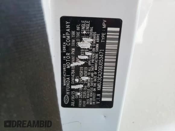 2016 Hyundai Tucson Sport с VIN KM8J3CA20GU053471, выставлен на аукционе Copart как лот 71357125 с пробегом 120 169 миль миль и Списание • Salvage title. История ставок и продаж доступна на DreamBid. Изображение 13.