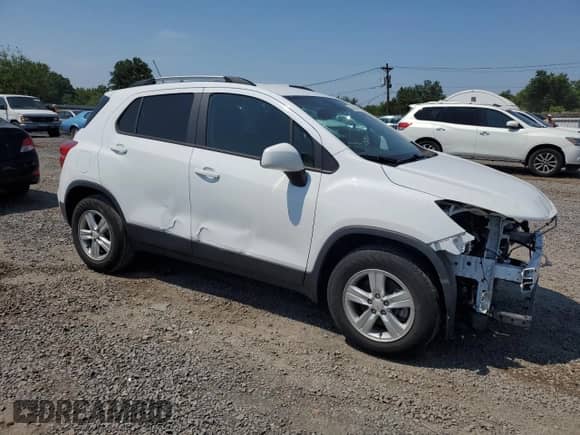 2021 Chevrolet Trax LT with VIN KL7CJLSB8MB320393, listed as a Copart auction lot 60691595 with 9,592 mi miles and Salvage title. Bid and sale history available at DreamBid. Image 4.