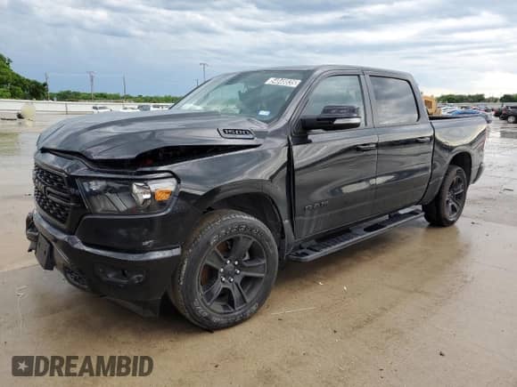 2022 Ram 1500 Lone Star with VIN 1C6SRFFT1NN313174, listed as a Copart auction lot 54848835 with 36,055 mi miles and Clean title. Bid and sale history available at DreamBid. Image 1.