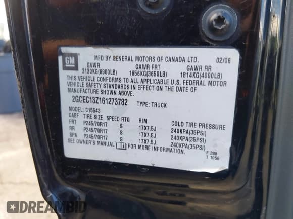 ✅ 2006 Chevrolet Silverado 1500 LT1 • VIN: 2GCEC13Z161273782 • Lot: 43734199. Wystawiony na IAAI z przebiegiem 205 365 mil. Bezpłatny archiwum sprzedaży aukcyjnych z USA i szczegółowy raport historii pojazdu na DreamBid. Zdjęcie 9.