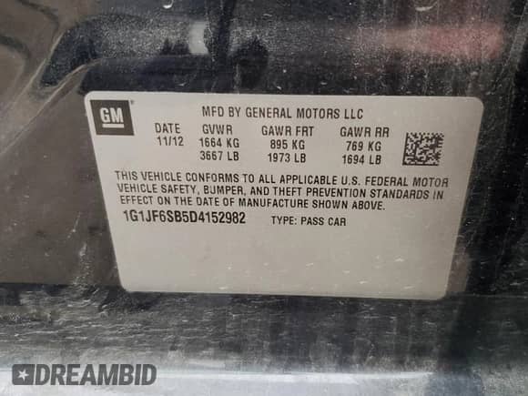 2013 Chevrolet Sonic LTZ с VIN 1G1JF6SB5D4152982, выставлен на аукционе Copart как лот 70643904 с пробегом 144 912 миль миль и Списание • Salvage title. История ставок и продаж доступна на DreamBid. Изображение 13.