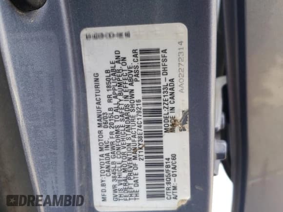 ✅ 2004 Toyota Matrix XRS • VIN: 2T1KY38E74C179216 • Лот: 68178295. Опубликован ранее на Copart с пробегом 245 880 миль. Бесплатный доступ к архиву аукционных продаж из США и подробный отчёт об истории автомобиля на DreamBid. Изображение 12.