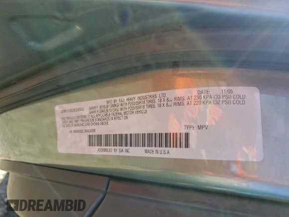 ✅ 2006 Subaru Tribeca Limited • VIN: 4S4WX83C364424098 • Lot: 95159235. Listed on Copart with 147,992 mi. Free auction sales archive from the USA and detailed vehicle history report at DreamBid. Image 14.