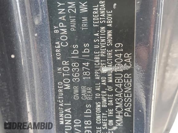 ✅ 2011 Hyundai Accent GS • VIN: KMHCM3AC4BU190419 • Лот: 49296575. Опубликован ранее на Copart с пробегом 186 601 миль. Бесплатный доступ к архиву аукционных продаж из США и подробный отчёт об истории автомобиля на DreamBid. Изображение 15.