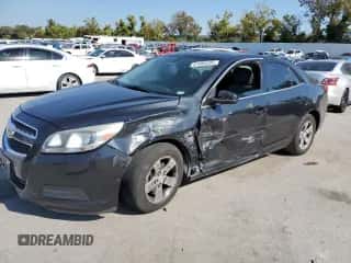2013 Chevrolet Malibu LS with VIN 1G11B5SA0DF344098, listed as a Copart auction lot 81085595 with 75,500 mi miles and Salvage title. Bid and sale history available at DreamBid. Image 1.
