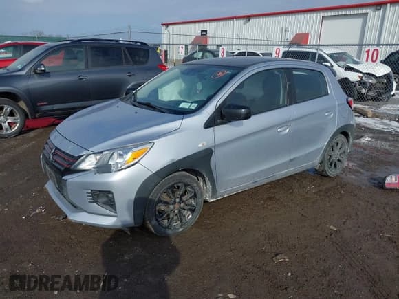 ✅ 2023 Mitsubishi Mirage Black Edition • VIN: ML32AWHJ7PH000985 • Lot: 41715630. Listed on IAAI with 33,582 mi. Free auction sales archive from the USA and detailed vehicle history report at DreamBid. Image 2.
