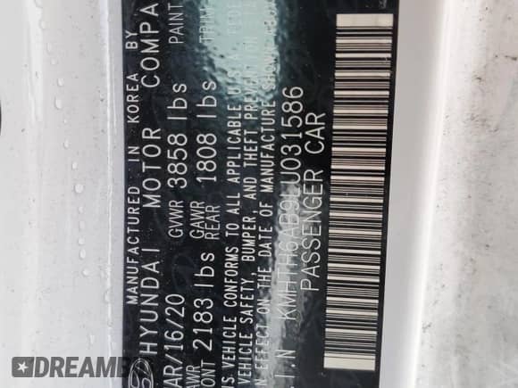 2020 Hyundai Veloster Turbo R-Spec z VIN KMHTH6AB9LU031586, wystawiony jako Copart lot #85505954 z przebiegiem 47 338 mil mil oraz Nie do naprawy • Non repairable. Historia ofert i sprzedaży dostępna na DreamBid. Obrazek 12.