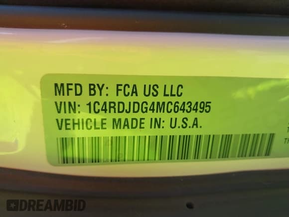 ✅ 2021 Dodge Durango GT Plus • VIN: 1C4RDJDG4MC643495 • Lot: 42632636. Listed on IAAI with 76,637 mi. Free auction sales archive from the USA and detailed vehicle history report at DreamBid. Image 9.