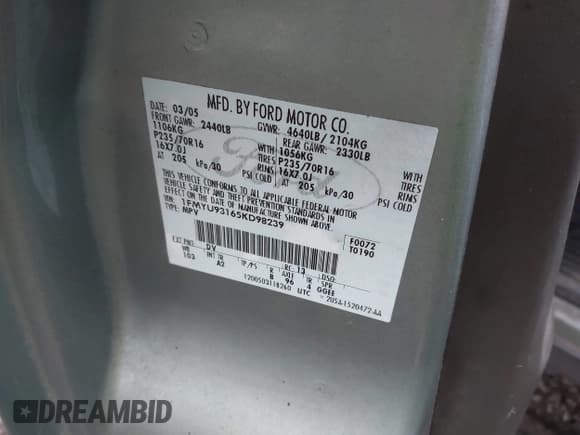 ✅ 2005 Ford Escape XLT • VIN: 1FMYU93165KD98239 • Лот: 43531405. Опубликован ранее на IAAI с пробегом Не указан. Бесплатный доступ к архиву аукционных продаж из США и подробный отчёт об истории автомобиля на DreamBid. Изображение 9.