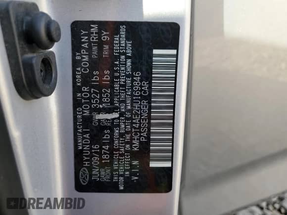 2017 Hyundai Accent SE with VIN KMHCT4AE2HU169846, listed as a Copart auction lot 80182485 with 96,489 mi miles and Salvage title. Bid and sale history available at DreamBid. Image 12.