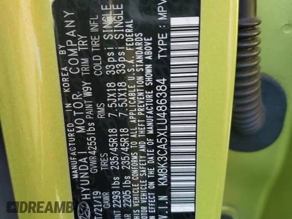 2020 Hyundai Kona Limited с VIN KM8K3CA5XLU486384, выставлен на аукционе Copart как лот 42422243 с пробегом 9 048 миль миль и . История ставок и продаж доступна на DreamBid. Изображение 12.