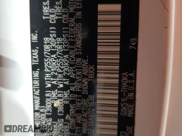 ✅ 2010 Toyota Tundra • VIN: 5TFLU5F1XAX021638 • Лот: 74545944. Опубликован ранее на Copart с пробегом 192 447 миль. Бесплатный доступ к архиву аукционных продаж из США и подробный отчёт об истории автомобиля на DreamBid. Изображение 12.