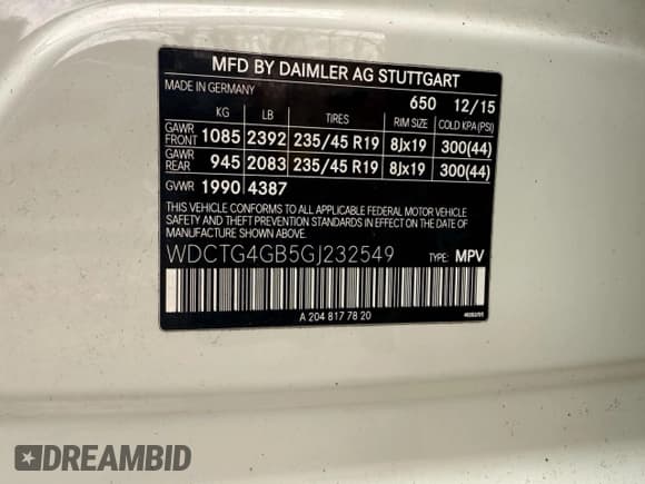 ✅ 2016 Mercedes-Benz GLA 250 • VIN: WDCTG4GB5GJ232549 • Лот: 94173535. Опубликован ранее на Copart с пробегом 71 233 миль. Бесплатный доступ к архиву аукционных продаж из США и подробный отчёт об истории автомобиля на DreamBid. Изображение 10.