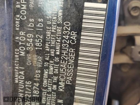 2017 Hyundai Accent Sport с VIN KMHCU5AE2HU324320, выставлен на аукционе Copart как лот 47828615 с пробегом 73 009 миль миль и Списание • Salvage title. История ставок и продаж доступна на DreamBid. Изображение 12.