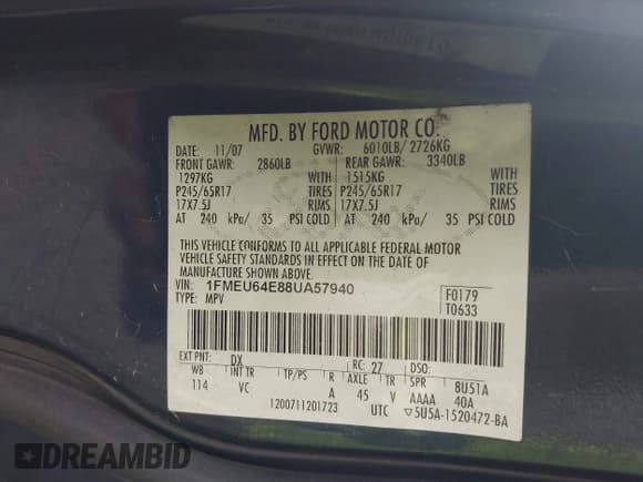 ✅ 2008 Ford Explorer Eddie Bauer • VIN: 1FMEU64E88UA57940 • Lot: 42453543. Wystawiony na IAAI z przebiegiem 267 801 mil. Bezpłatny archiwum sprzedaży aukcyjnych z USA i szczegółowy raport historii pojazdu na DreamBid. Zdjęcie 9.