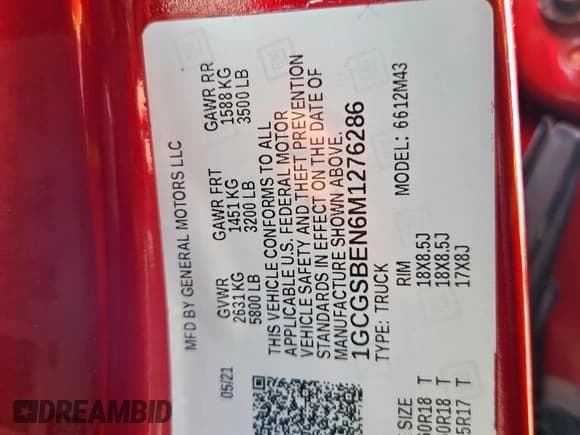 ✅ 2021 Chevrolet Colorado 2WD Work Truck • VIN: 1GCGSBEN6M1276286 • Lot: 85582535. Wystawiony na Copart z przebiegiem 65 486 mil. Bezpłatny archiwum sprzedaży aukcyjnych z USA i szczegółowy raport historii pojazdu na DreamBid. Zdjęcie 12.