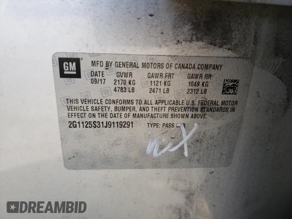 ✅ 2018 Chevrolet Impala Premier • VIN: 2G1125S31J9119291 • Лот: 68176964. Опубликован ранее на Copart с пробегом 101 004 миль. Бесплатный доступ к архиву аукционных продаж из США и подробный отчёт об истории автомобиля на DreamBid. Изображение 14.