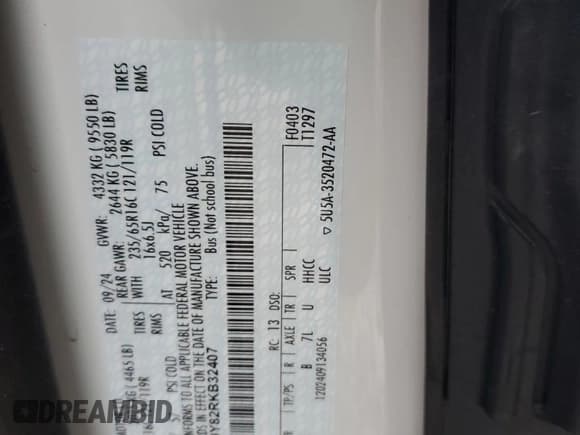 ✅ 2024 Ford Transit Passenger XL • VIN: 1FBAX9Y82RKB32407 • Lot: 48528335. Wystawiony na Copart z przebiegiem 1 262 mil. Bezpłatny archiwum sprzedaży aukcyjnych z USA i szczegółowy raport historii pojazdu na DreamBid. Zdjęcie 13.