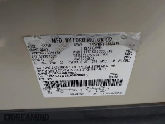 ✅ 2018 Ford Explorer XLT • VIN: 1FM5K7D88JGB30606 • Lot: 43659566. Wystawiony na IAAI z przebiegiem 76 380 mil. Bezpłatny archiwum sprzedaży aukcyjnych z USA i szczegółowy raport historii pojazdu na DreamBid. Zdjęcie 9.