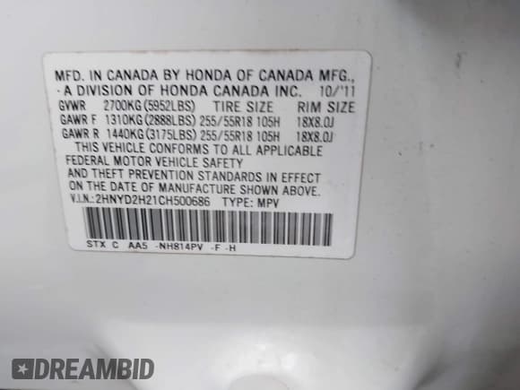 ✅ 2012 Acura MDX • VIN: 2HNYD2H21CH500686 • Лот: 43669033. Опубликован ранее на IAAI с пробегом 226 606 миль. Бесплатный доступ к архиву аукционных продаж из США и подробный отчёт об истории автомобиля на DreamBid. Изображение 9.