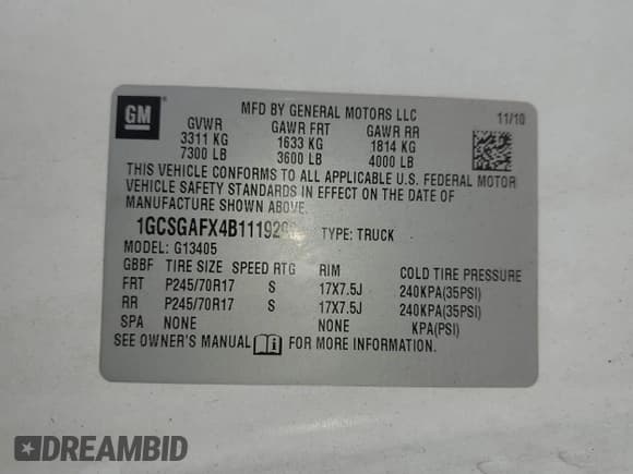 ✅ 2011 Chevrolet Express Cargo • VIN: 1GCSGAFX4B1119293 • Лот: 42589813. Опубликован ранее на IAAI с пробегом 153 683 миль. Бесплатный доступ к архиву аукционных продаж из США и подробный отчёт об истории автомобиля на DreamBid. Изображение 9.