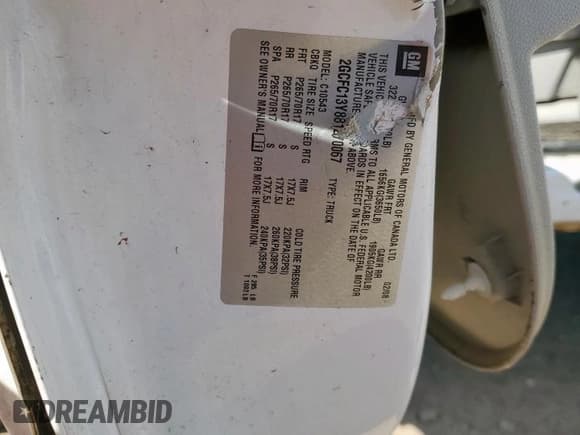 ✅ 2008 Chevrolet Silverado 1500 • VIN: 2GCFC13Y881270067 • Лот: 80614855. Опубликован ранее на Copart с пробегом 179 570 миль. Бесплатный доступ к архиву аукционных продаж из США и подробный отчёт об истории автомобиля на DreamBid. Изображение 12.