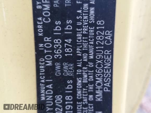 2009 Hyundai Accent Auto GS z VIN KMHCM36CX9U128218, wystawiony jako Copart lot #80858224 z przebiegiem 173 762 mil mil oraz Szkoda całkowita • Salvage title. Historia ofert i sprzedaży dostępna na DreamBid. Obrazek 12.