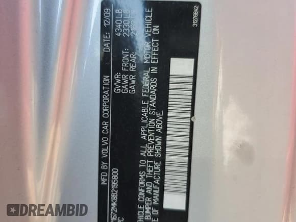 ✅ 2011 Volvo C30 • VIN: YV1672MK8B2195800 • Lot: 84560155. Wystawiony na Copart z przebiegiem 116 713 mil. Bezpłatny archiwum sprzedaży aukcyjnych z USA i szczegółowy raport historii pojazdu na DreamBid. Zdjęcie 12.