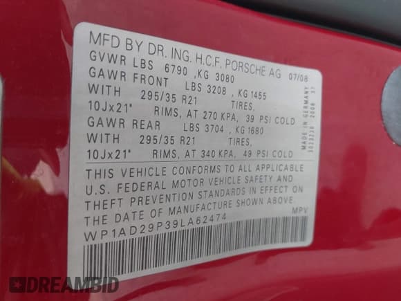 ✅ 2009 Porsche Cayenne GTS • VIN: WP1AD29P39LA62474 • Lot: 42835535. Wystawiony na IAAI z przebiegiem Nie podano. Bezpłatny archiwum sprzedaży aukcyjnych z USA i szczegółowy raport historii pojazdu na DreamBid. Zdjęcie 9.