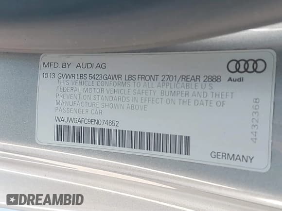 ✅ 2014 Audi A7 Premium Plus • VIN: WAUWGAFC9EN074652 • Lot: 43231485. Wystawiony na IAAI z przebiegiem 175 298 mil. Bezpłatny archiwum sprzedaży aukcyjnych z USA i szczegółowy raport historii pojazdu na DreamBid. Zdjęcie 9.