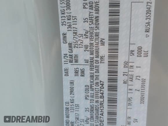 ✅ 2024 Ford Bronco Big Bend • VIN: 1FMDE7AH3RLB47047 • Lot: 57509475. Listed on Copart with 2,638 mi. Free auction sales archive from the USA and detailed vehicle history report at DreamBid. Image 13.