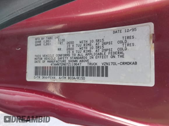 ✅ 1996 Toyota Tacoma • VIN: 4TAWN72N6TZ119647 • Лот: 43334862. Опубликован ранее на IAAI с пробегом 192 394 миль. Бесплатный доступ к архиву аукционных продаж из США и подробный отчёт об истории автомобиля на DreamBid. Изображение 9.