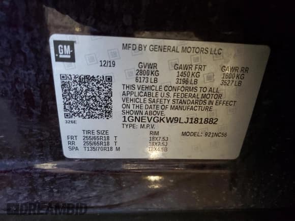 ✅ 2020 Chevrolet Traverse LT Cloth • VIN: 1GNEVGKW9LJ181882 • Lot: 58748334. Wystawiony na Copart z przebiegiem 73 633 mil. Bezpłatny archiwum sprzedaży aukcyjnych z USA i szczegółowy raport historii pojazdu na DreamBid. Zdjęcie 13.