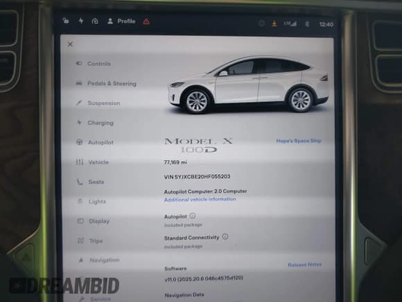 ✅ 2017 Tesla Model X 90D • VIN: 5YJXCBE20HF055203 • Lot: 43812401. Wystawiony na IAAI z przebiegiem 77 169 mil. Bezpłatny archiwum sprzedaży aukcyjnych z USA i szczegółowy raport historii pojazdu na DreamBid. Zdjęcie 7.