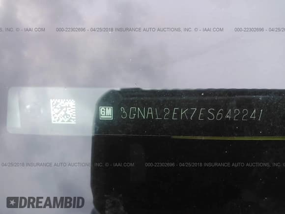 ✅ 2014 Chevrolet Captiva Sport LS • VIN: 3GNAL2EK7ES642241 • Lot: 22302696. Listed on IAAI with 96,086 mi. Free auction sales archive from the USA and detailed vehicle history report at DreamBid. Image 9.