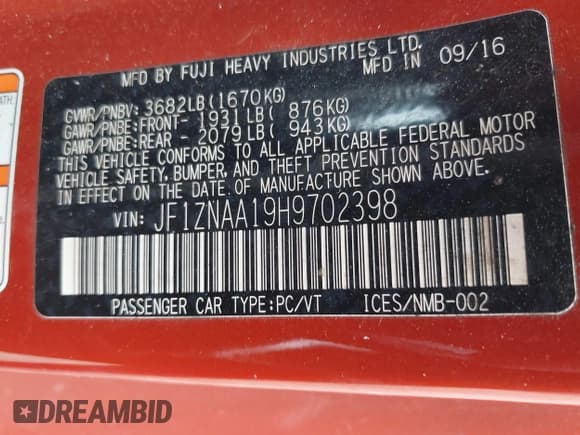 ✅ 2017 Toyota 86 • VIN: JF1ZNAA19H9702398 • Lot: 42482020. Wystawiony na IAAI z przebiegiem 97 060 mil. Bezpłatny archiwum sprzedaży aukcyjnych z USA i szczegółowy raport historii pojazdu na DreamBid. Zdjęcie 9.