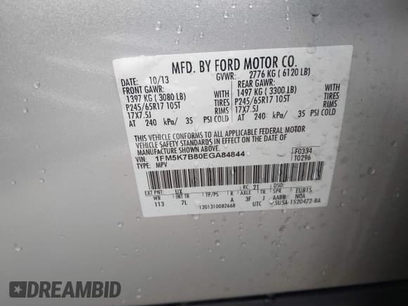 ✅ 2014 Ford Explorer • VIN: 1FM5K7B80EGA84844 • Лот: 43332798. Опубликован ранее на IAAI с пробегом 153 399 миль. Бесплатный доступ к архиву аукционных продаж из США и подробный отчёт об истории автомобиля на DreamBid. Изображение 9.