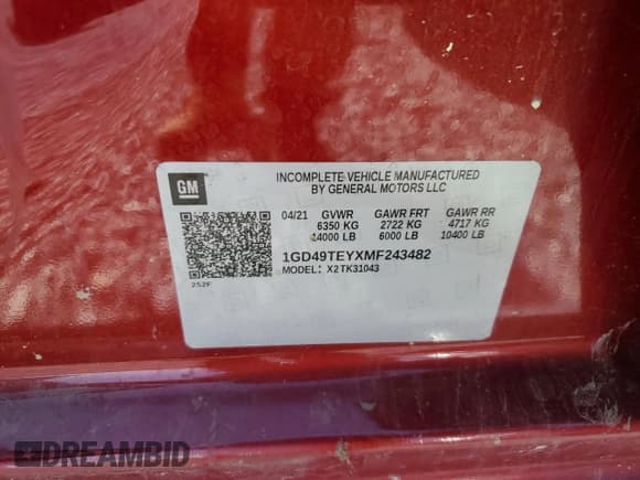 ✅ 2021 GMC Sierra 3500 • VIN: 1GD49TEYXMF243482 • Лот: 75605604. Опубликован ранее на Copart с пробегом 52 769 миль. Бесплатный доступ к архиву аукционных продаж из США и подробный отчёт об истории автомобиля на DreamBid. Изображение 12.