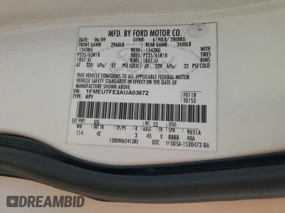 ✅ 2010 Ford Explorer Limited • VIN: 1FMEU7FE2AUA03672 • Lot: 68385915. Wystawiony na Copart z przebiegiem 192 142 mil. Bezpłatny archiwum sprzedaży aukcyjnych z USA i szczegółowy raport historii pojazdu na DreamBid. Zdjęcie 13.