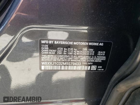 ✅ 2021 BMW X2 xDrive28i • VIN: WBXYJ1C02M5S79433 • Lot: 49393422. Wystawiony na Copart z przebiegiem 22 557 mil. Bezpłatny archiwum sprzedaży aukcyjnych z USA i szczegółowy raport historii pojazdu na DreamBid. Zdjęcie 10.