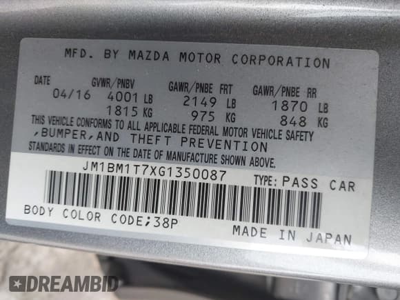 ✅ 2016 Mazda 3 i Sport • VIN: JM1BM1T7XG1350087 • Lot: 43396550. Listed on IAAI with 134,543 mi. Free auction sales archive from the USA and detailed vehicle history report at DreamBid. Image 9.