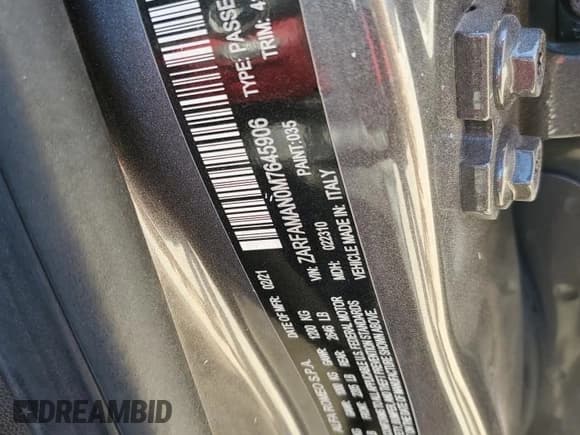 ✅ 2021 Alfa Romeo Giulia • VIN: ZARFAMAN0M7645906 • Lot: 83598394. Listed on Copart with 63,051 mi. Free auction sales archive from the USA and detailed vehicle history report at DreamBid. Image 13.