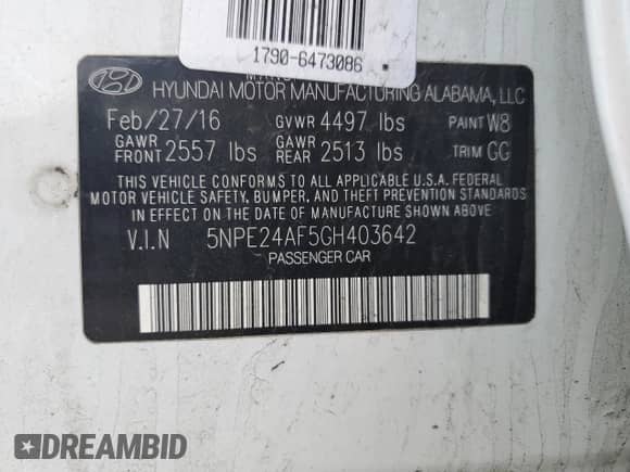 2016 Hyundai Sonata SE z VIN 5NPE24AF5GH403642, wystawiony jako Copart lot #55575015 z przebiegiem 147 462 mil mil oraz Szkoda całkowita • Salvage title. Historia ofert i sprzedaży dostępna na DreamBid. Obrazek 12.