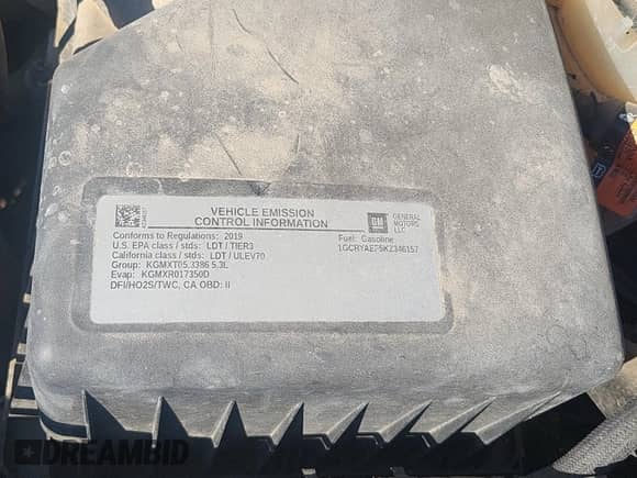 2019 Chevrolet Silverado 1500 Work Truck with VIN 1GCRYAEF5KZ346157, listed as a IAAI auction lot 43054036 with 90,581 mi miles and . Bid and sale history available at DreamBid. Image 1.