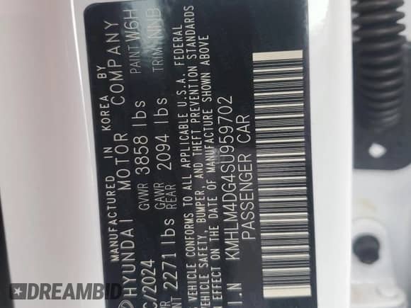 2025 Hyundai Elantra SEL Sport с VIN KMHLM4DG4SU959702, выставлен на аукционе Copart как лот 55269895 с пробегом 1 019 миль миль и Списание • Salvage title. История ставок и продаж доступна на DreamBid. Изображение 13.