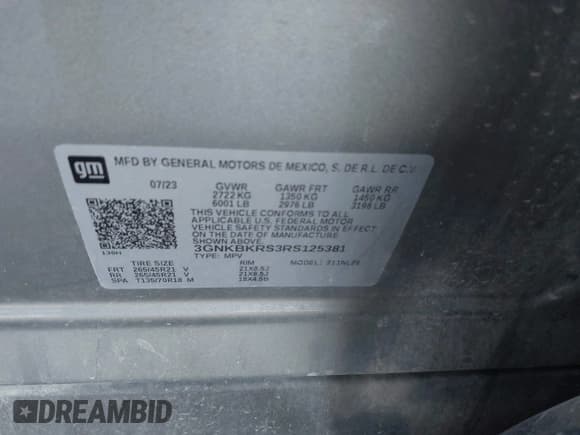 ✅ 2024 Chevrolet Blazer RS • VIN: 3GNKBKRS3RS125381 • Lot: 43405885. Listed on IAAI with 77,781 mi. Free auction sales archive from the USA and detailed vehicle history report at DreamBid. Image 9.