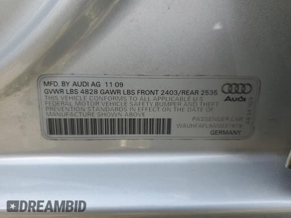 ✅ 2010 Audi A4 Premium Plus • VIN: WAUHFAFL9AN031919 • Лот: 87387575. Опубликован ранее на Copart с пробегом 73 123 миль. Бесплатный доступ к архиву аукционных продаж из США и подробный отчёт об истории автомобиля на DreamBid. Изображение 12.
